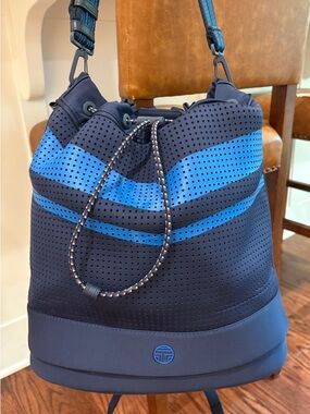Tory Burch Sport Navy Drawstring Bucket / Bookbag